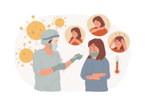 Flu symptoms isolated concept illustration. vector