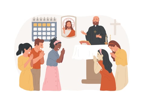 Christian event isolated concept illustration. vector