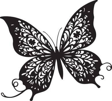 Butterfly silhouette image isolated on white background vector