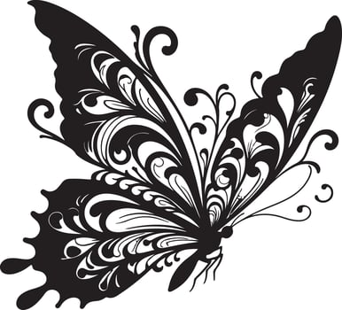 Butterfly silhouette image isolated on white background vector