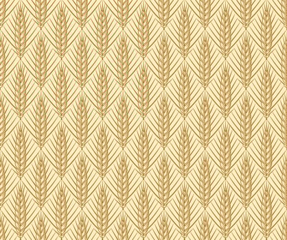 Cereal ears seamless pattern vector