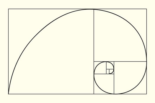 Golden ratio. Fibonacci number, section, divine proportion, spiral. Modern illustration. vector