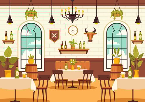 German Food Restaurant Illustration featuring a Collection of Delicious Traditional Cuisine and Drinks on a Flat Style Cartoon Background vector