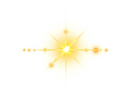 Golden light lens flares png