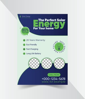 solar energy poster or flyer design template vector