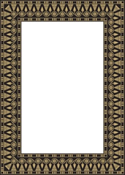 square black and gold Egyptian ornament. Endless border, ancient Egypt frame. vector