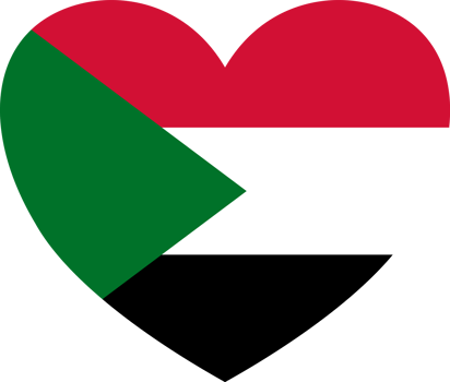 Sudan flag heart shape png