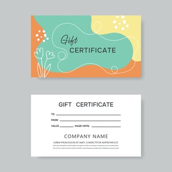 Set of gift card templates. Template in modern style flowers for salon, gallery, spa, store. Gift Certificate vector