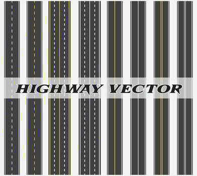 Roads in perspective. Bended pathway road curved city street vector