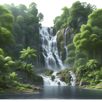 Waterfall on transparent background png