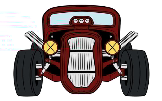 Illustration of red vintage car vector