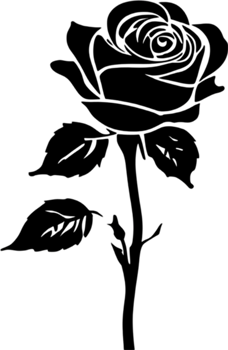 Timeless stencil rose silhouette, perfect for elegant crafts. Ai-generated. png