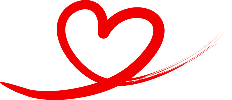 Red heart line art png