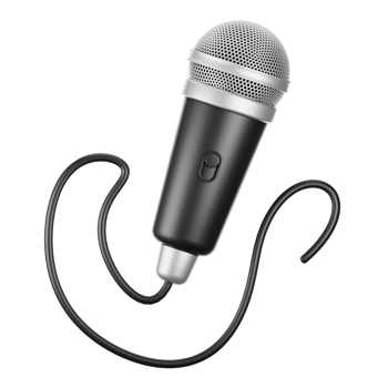 3d rendering singing microphone icon. 3d hobbies icon concept png