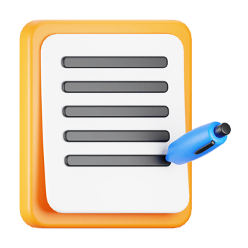 3d rendering writing icon. 3d hobbies icon concept png