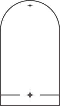 Outline frame with stars. Aesthetic border element. Minimal graphic arch shape. Y2k modern simple abstract figure with sparkles. Trendy geometric window png