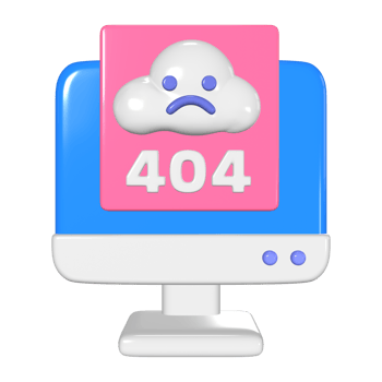 404 Not Found 3D Illustration Icon png