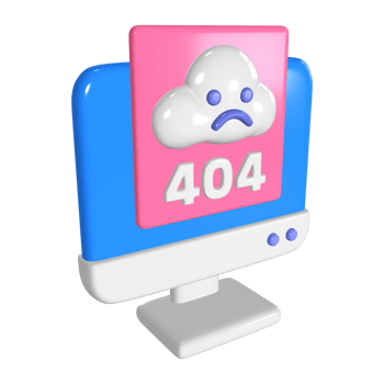 404 Not Found 3D Illustration Icon png