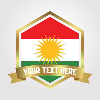 Golden Luxury Iraqi Kurdistan Label Illustration vector