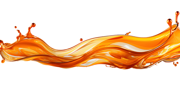 orange abstract liquid wave. orange pigment floating isolated. orange liquid splash png