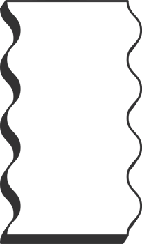 Wavy border frame. Rectangle scallop edge box. Retro cute rectangle shape. Squiggle groovy aesthetic decorative design with shadow. png