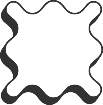 Wavy border frame. Square scallop edge box. Retro cute rectangle shape. Squiggle groovy aesthetic decorative design with shadow. png