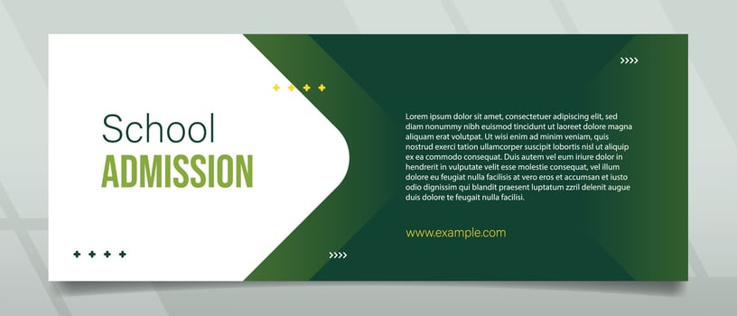 School Admission Simple Style Banner Design vector