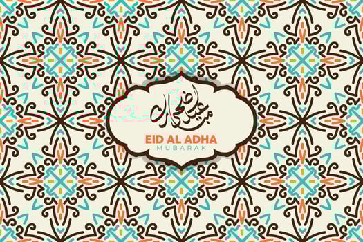Eid Al Adha festival. Greeting card with vintage background. Eid Mubarak theme. illustration. vector
