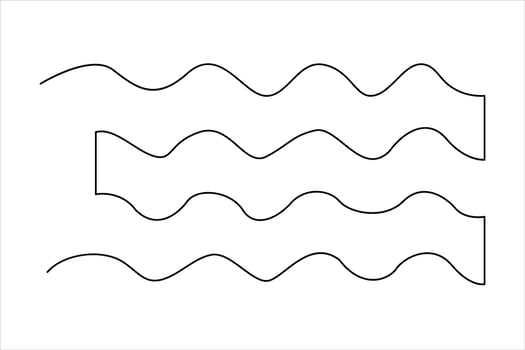 Continuous one line drawing of ocean sea wave outline line art illustration vector