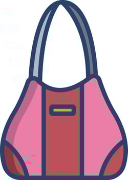 Vanity bag linear color illustration vector