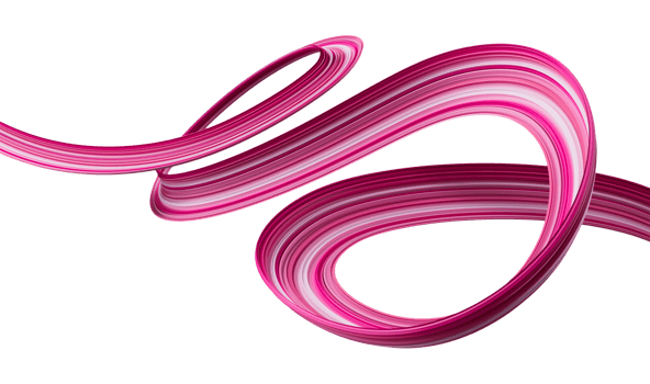 Pink Ribbon 3D brush paint stroke swirl. 3D illustration png