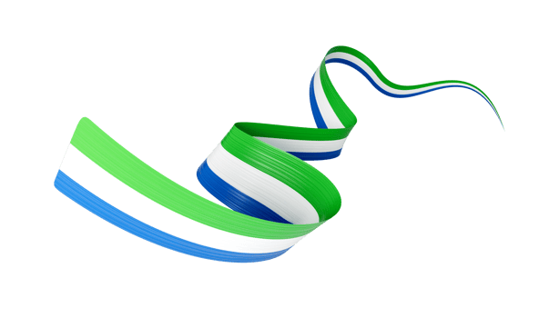 3d Flag Of Sierra Leone, 3d Shiny Waving Flag Ribbon, 3d illustration png