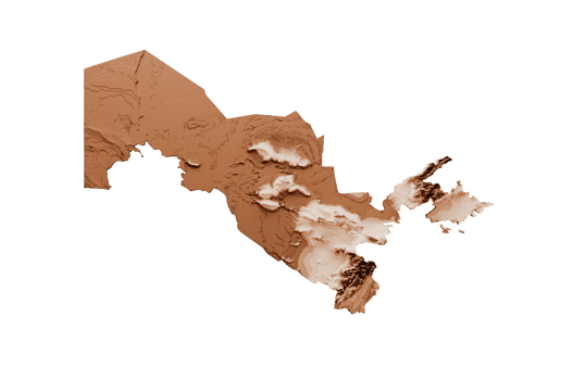 Map of Uzbekistan in old style, brown graphics in a retro style Vintage Style. High detailed 3d illustration png