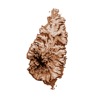 Map of Saint Lucia in old style, brown graphics in a retro style Vintage Style. High detailed 3d illustration png