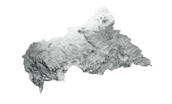 Central African Map Central Africa Flag Shaded relief Color Height map 3d illustration png