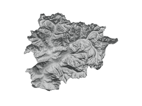 Andorra Map Burma Shaded relief Height map 3d illustration png