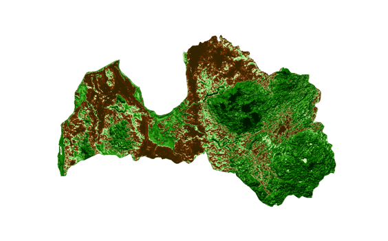 Latvia Topographic Map 3d realistic map Color 3d illustration png