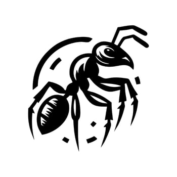 Black ant logo design. design illustration of a black silhouette ant vector
