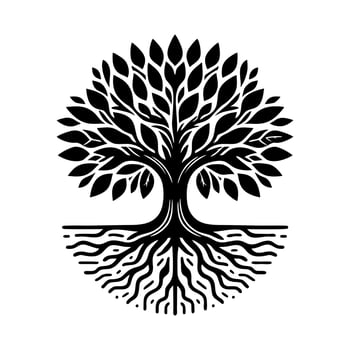 black tree logo design inspiration vector