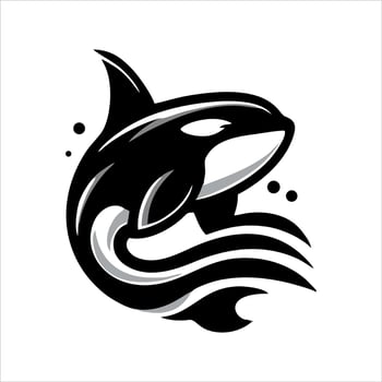 orca whale logo design illustration vector