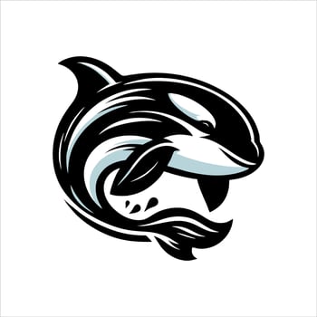 orca whale logo design illustration vector