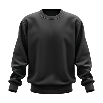 Black sweatshirt isolated on transparent background png