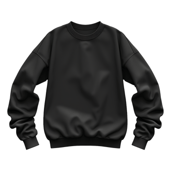 Black sweatshirt isolated on transparent background png