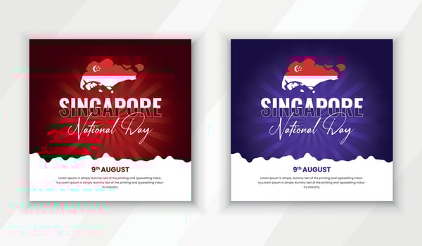 Social media post design template for National Event Day of Singapore Independence Day vector