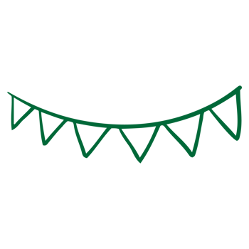 Paper birthday party, pennant flag png