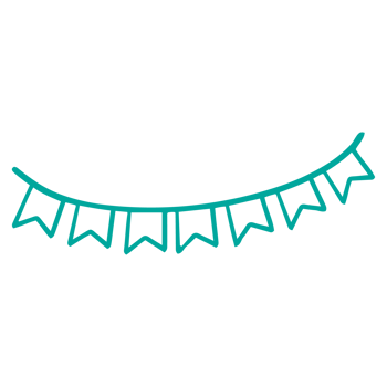 Paper birthday party, pennant flag png