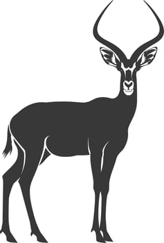 Silhouette impala animal full body black color only vector