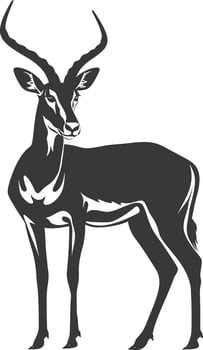 Silhouette impala animal full body black color only vector
