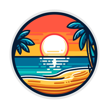 summer beach badge illustration for t shirt or sticker png