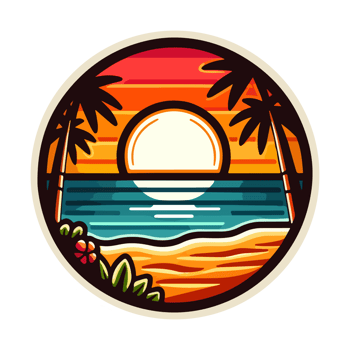 summer beach badge illustration for t shirt or sticker png